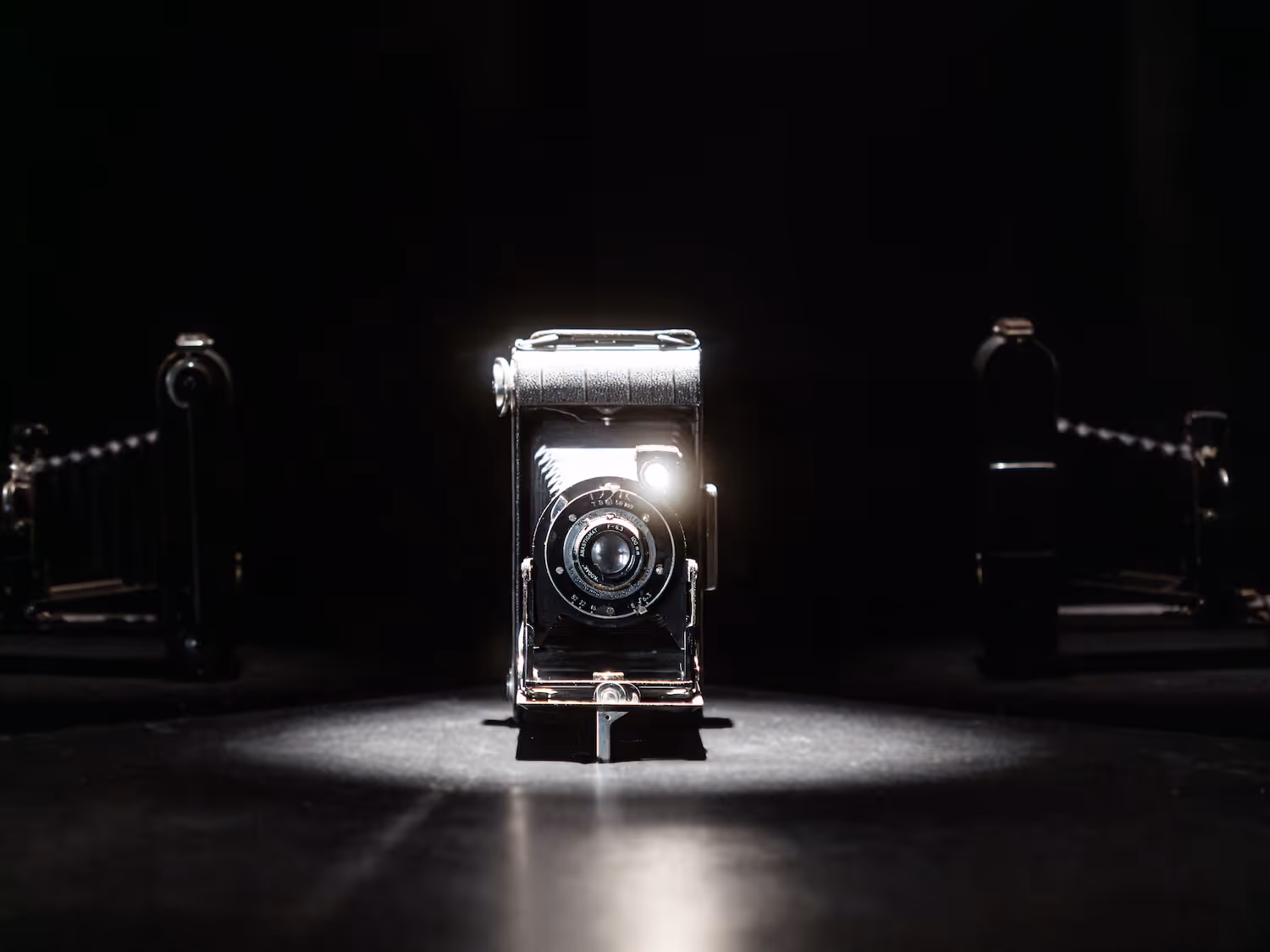 vintage camera black background