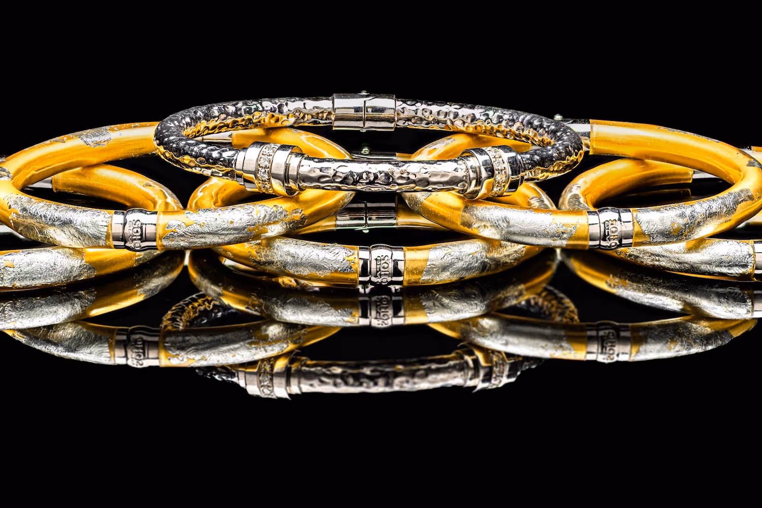 gold and silver bracelets