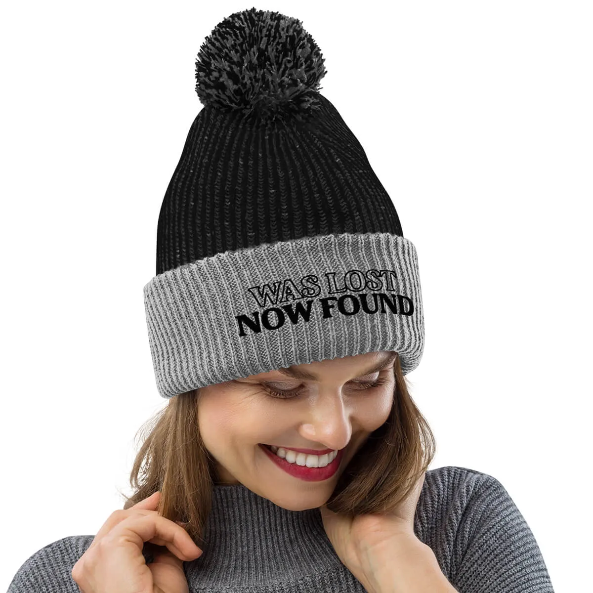 was lost now found pom-pom beanie